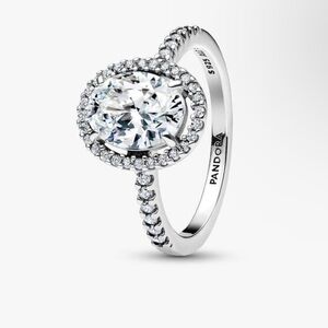 Pandora Silver Halo Ring with Clear Stones